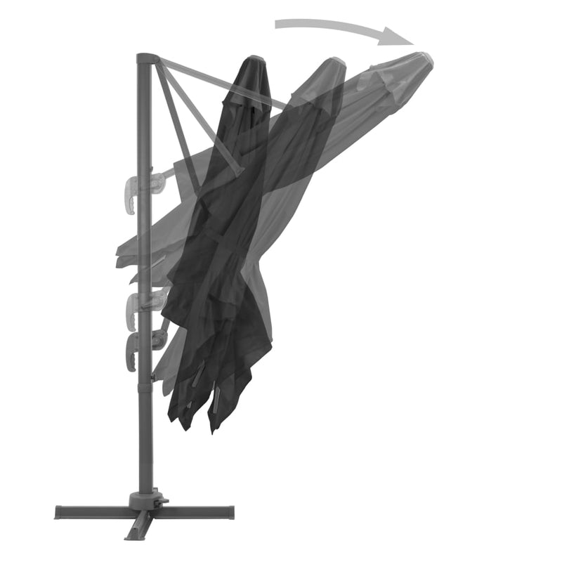 Cantilever Garden Parasol with Aluminium Pole 300x300 cm Anthracite