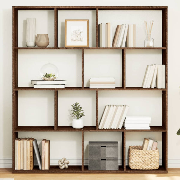 Book Cabinet Brown Oak 132x29x141.5 cm Engineered Wood