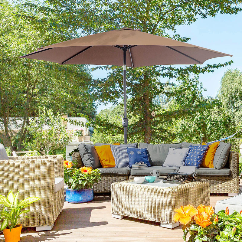 Outsunny 3(M) Tilting Parasol Garden Umbrellas