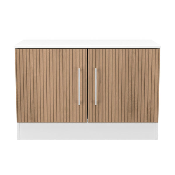 Worcester TV Unit White & Light Oak 2 Doors 74cm