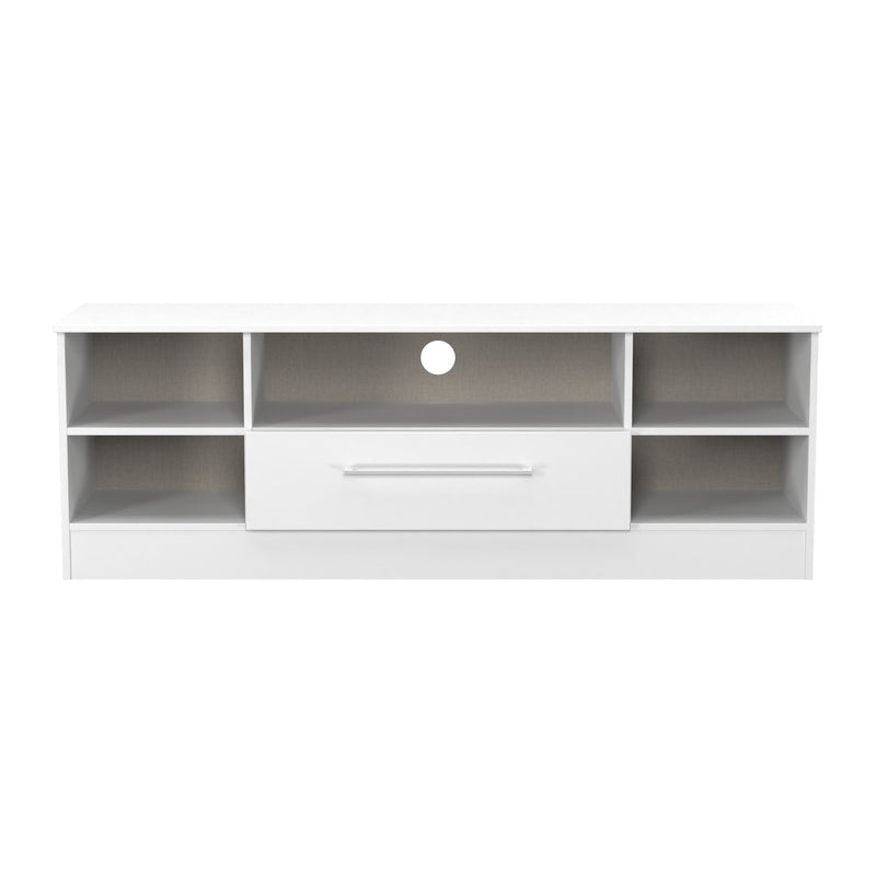 Worcester TV Unit White 5 Shelves 1 Drawer 39cm