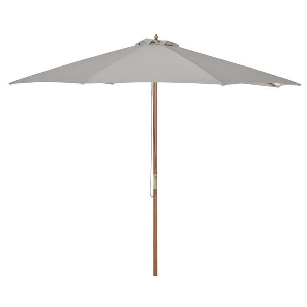 3M Fir Wooden Parasol Garden Umbrellas 8 Ribs Bamboo Sun Shade Patio Outdoor Umbrella Canopy Grey