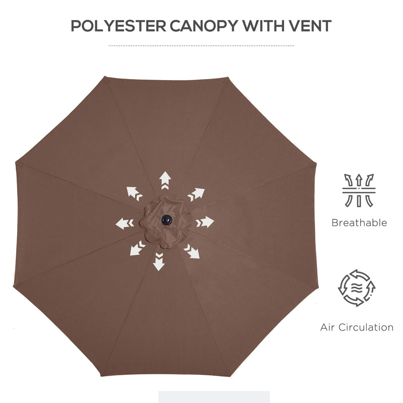 Outsunny 3(M) Tilting Parasol Garden Umbrellas