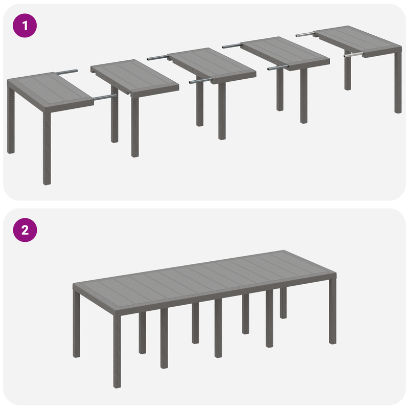 11 Piece Garden Dining Set Light Grey Poly Rattan